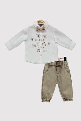 Boy's Teddy Bear Set 6-18M Kumru Bebe 1075-4288 White