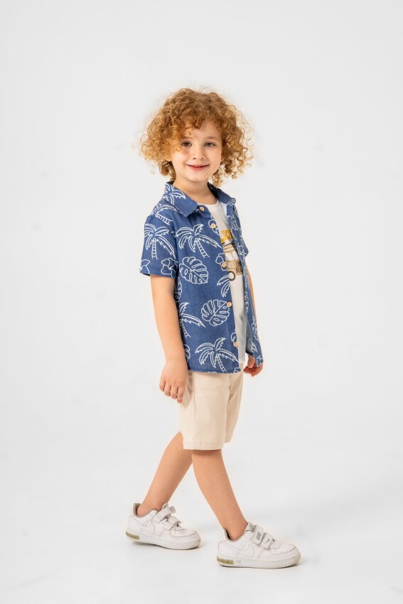 California Printed Shirt 3-Piece Boys Suit 2-5Y Sani 1068-30054 - 2