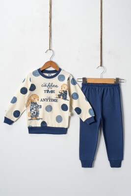 Coffee Time Printed 2-Piece Boys‘ Tracksuit 2-4Y Hoppidik 2017-2398 - Hoppidik