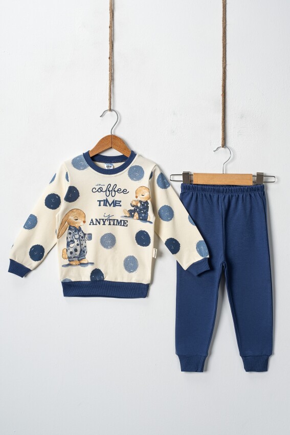 Coffee Time Printed 2-Piece Boys‘ Tracksuit 2-4Y Hoppidik 2017-2398 - 3