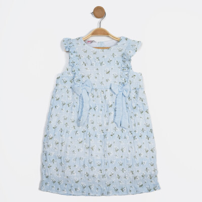 Crepe Bow Dress 2-5Y Timo 1018-TK5DÜ202241762 Blue