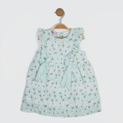 Crepe Bow Dress 2-5Y Timo 1018-TK5DÜ202241762 Mint Green2