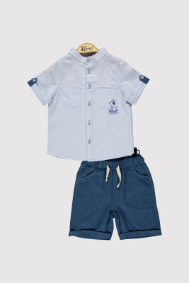 Dog Embroidered Boys Shirt Set 2-5 Y Kumru Bebe 1075-4369 - Kumru Bebe