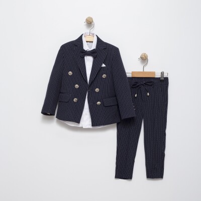 Double Breasted Jacket Vest Full Suit 3-7Y Terry 1036-5695 Navy 