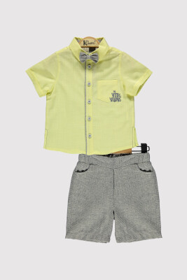 Embroidered Boy Shirt Set 6-18 M Kumru Bebe 1075-4318 Yellow