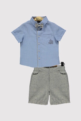 Embroidered Boy Shirt Set 6-18 M Kumru Bebe 1075-4318 Indigo