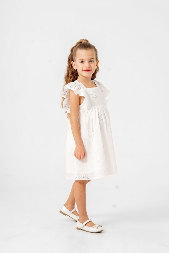 Fishnet Daisy Patterned Dress 2-5Y Sani 1068-30055 - 1