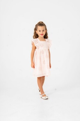 Fishnet Daisy Patterned Dress 2-5Y Sani 1068-30055 Light Pink