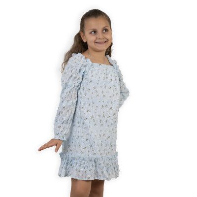 Gathered Long Sleeve Dress 2-5Y Timo 1018-TK5DÜ202242962 - Timo