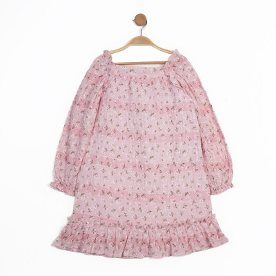 Gathered Long Sleeve Dress 2-5Y Timo 1018-TK5DÜ202242962 - Timo (1)