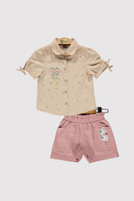 Girl Apple Printed Shirt Set 2-5Y Kumru Bebe 1075-4305 - Kumru Bebe (1)