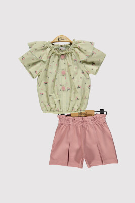 Girl Buttoned Set 2-5Y Kumru Bebe 1075-4297 Mint Green 