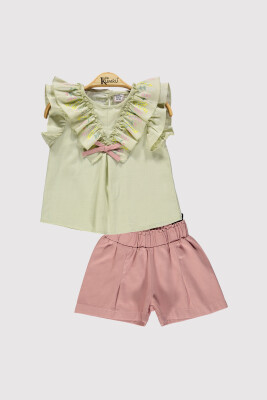 Girl Collar Detailed Set 2-5Y Kumru Bebe 1075-4268 Mint Green 