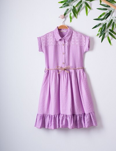 Girl Dress 7-10Y Büşra Bebe 1016-221039 - 4