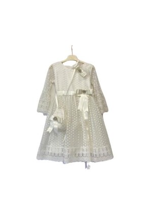 Girl Dress with Bag 6-12Y Tivido 1042-2097 Экрю