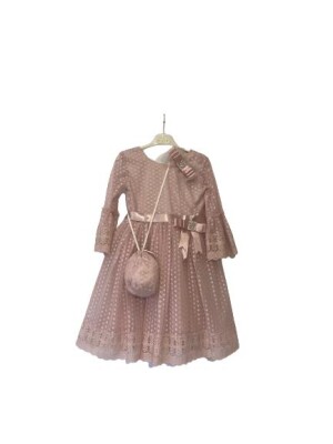 Girl Dress with Bag 6-12Y Tivido 1042-2097 Пудра