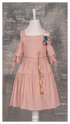 Girl Dress with Belt 6-12Y Tivido 1042-1739-1 - Tivido (1)