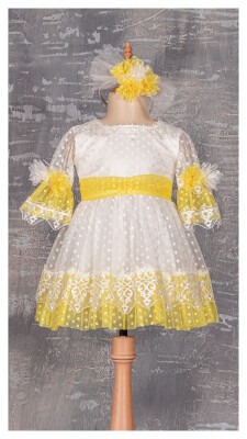 Girl Dress with Crown 2-5Y Tivido 1042-1944 Жёлтый 
