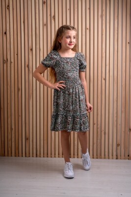 Girl Dress with Gimped Yarn Elastic 7-10Y Büşra Bebe 1016-221026 - 1