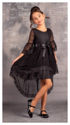 Girl Dress with Lace 5-8Y Tivido 1042-1866 - 2