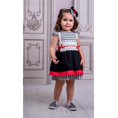 Girl Dress with Lace Details and Hairband Accessory 2-8Y KidsRoom 1031-5423 - KidsRoom (1)