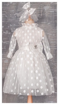 Girl Dress with Polka Dotted 6-12Y Tivido 1042-2088 - 2