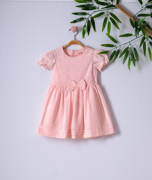 Girl Dress with Short Sleeved 3-6Y Büşra Bebe 1016-221034 - 2