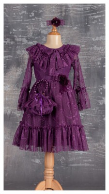 Girl Dressy with Bag 6-12Y Tivido 1042-2290 Purple