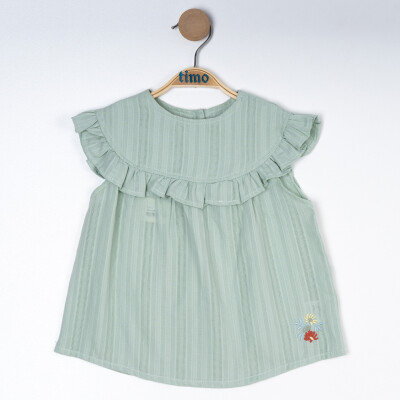 Girl Embroidered Blouse 2-5Y Timo 1018-TK5DÜ202243622 Green almond2