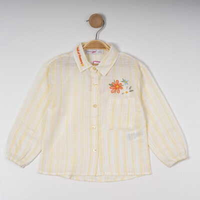 Girl Embroidered Collar Shirt 6-9Y Timo 1018-TK5DÜ202243583 Yellow