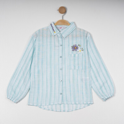 Girl Embroidered Collar Shirt 6-9Y Timo 1018-TK5DÜ202243583 Mint Green2