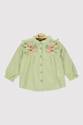 Girl Embroidered Stand Collar Shirt 10-13Y Kumru Bebe 1075-4251 - Kumru Bebe