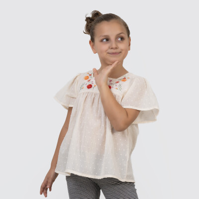 Girl Flounce Sleeve Blouse 2-5Y Timo 1018-TK5DÜ032256182 - Timo