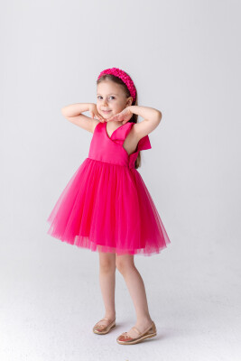 Girl Fuchsia Dress 5-12Y Pixy Love 2070-PL24SCM076B270329 - Pixy Love