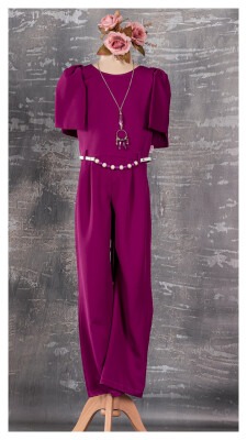 Girl Jumpsuit with Necklace 9-12Y Tivido 1042-1834 - 5