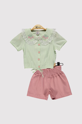 Girl Lace Collar Set 2-5Y Kumru Bebe 1075-4201 Mint Green 