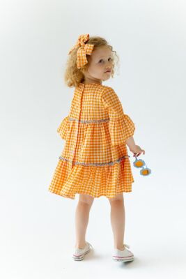 Girl Orange Dress Flounce 7-10Y Pixy Love 2070-PL24SCM294154403-1 - Pixy Love (1)