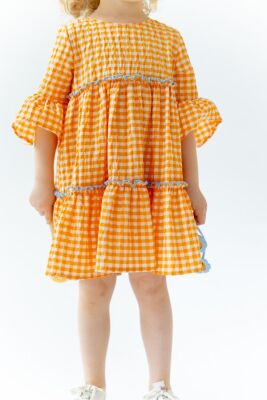 Girl Orange Dress Ruffle 2-6Y Pixy Love 2070-PL24SCM294154403 - 5