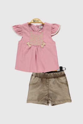 Girl Printed Set 2-5Y Kumru Bebe 1075-4304 Dusty Rose