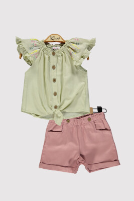 Girl Printed Set 2-5Y Kumru Bebe 1075-4306 Mint Green 