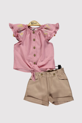 Girl Printed Set 2-5Y Kumru Bebe 1075-4306 Dusty Rose