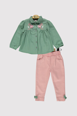 Girl Shirt Set 2-5Y Kumru Bebe 1075-4285 Green