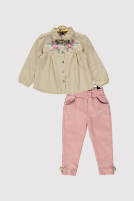 Girl Shirt Set 2-5Y Kumru Bebe 1075-4285 Beige