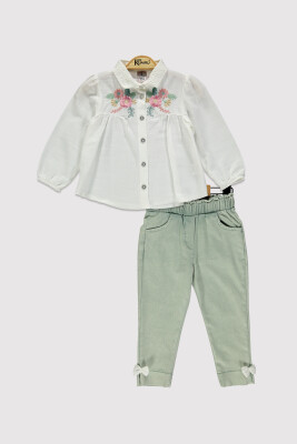 Girl Shirt Set 2-5Y Kumru Bebe 1075-4285 Ecru