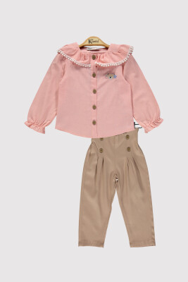 Girl Shirt Set 2-5Y Kumru Bebe 1075-4310 Salmon Color 