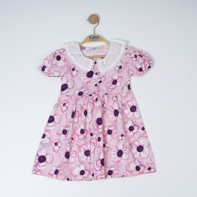 Girl White Collar Floral Dress 2-5Y Timo 1018-TK5DÜ042255102 - Timo (1)