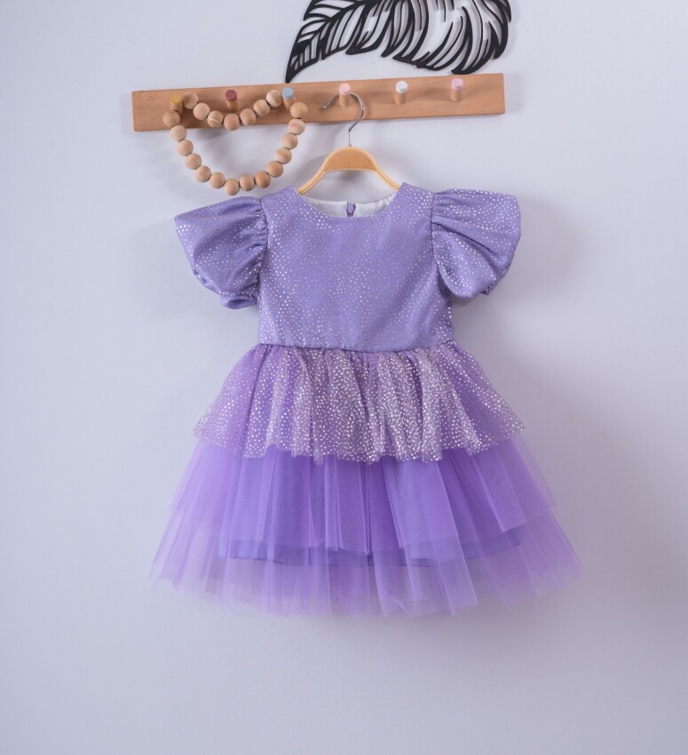 Girls Dress with Balloon Sleeves 3-6Y Eray Kids 1044-9273 - 3