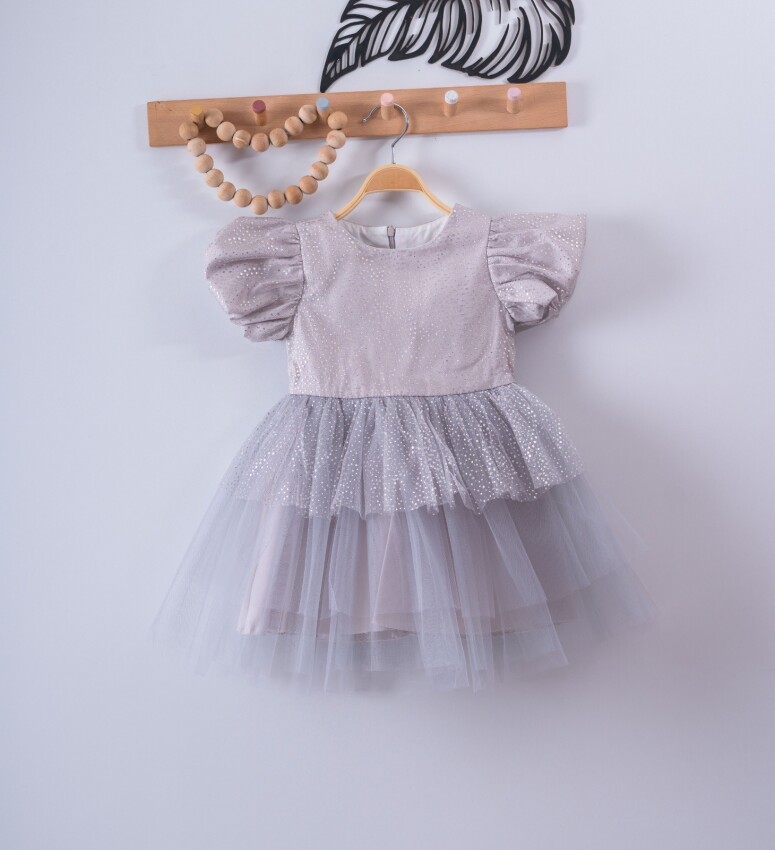 Girls Dress with Balloon Sleeves 3-6Y Eray Kids 1044-9273 - 4