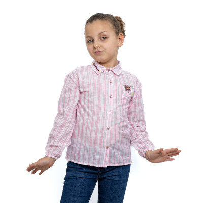 Girl's Embroidered Collar Shirt 2-5Y Timo 1018-TK5DÜ202243582 - Timo