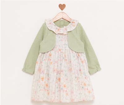 Girls Knitwear Bolero Printed Dress 1-4Y BabyRose 1002-4861 Green